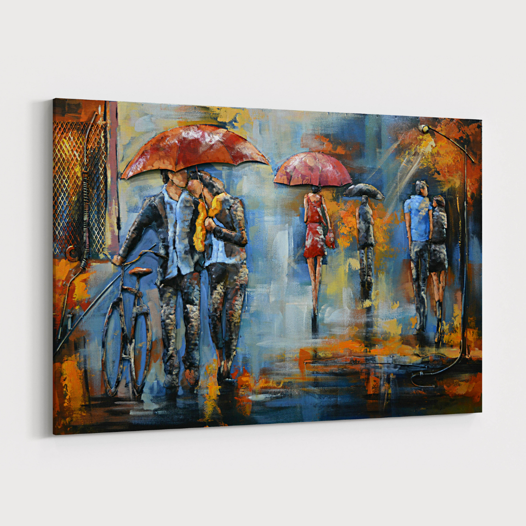 3D Schilderij Metaal - Night walk – 120x80cm