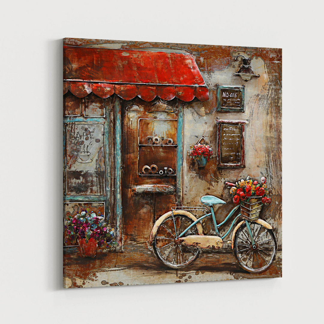 3D Schilderij Metaal - Frankrijk – 100x100cm
