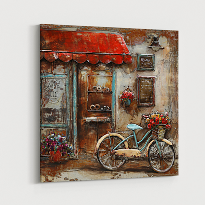3D Schilderij Metaal - Frankrijk – 100x100cm
