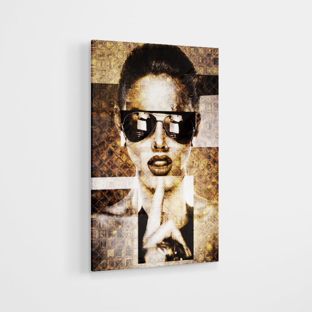 Glasschilderij - Cool girl - 80x120cm