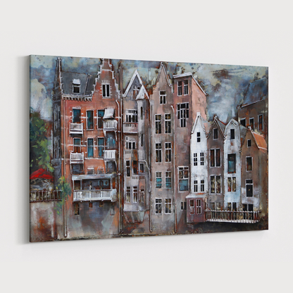 3D Schilderij Metaal - Amsterdam  – 120x80cm