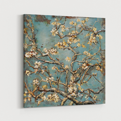 3D Schilderij Metaal - Almond branches – 100x100cm