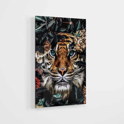 Glasschilderij - Velvet tiger - 80x120cm