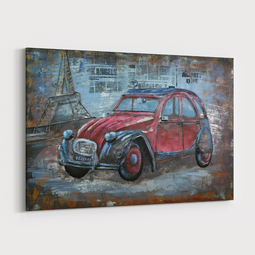 3D Schilderij Metaal - Rode eend – 120x80cm