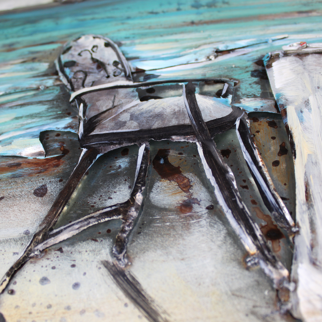 3D Schilderij Metaal - Diner at the beach – 120x80cm