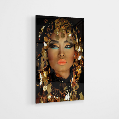 Glasschilderij - Golden Elegance - 80x120cm