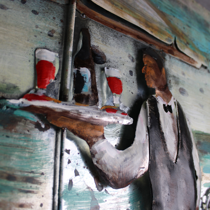 3D Schilderij Metaal - Diner at the beach – 120x80cm