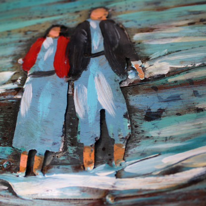 3D Schilderij Metaal - Diner at the beach – 120x80cm
