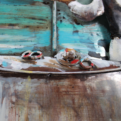 3D Schilderij Metaal - Diner at the beach – 120x80cm