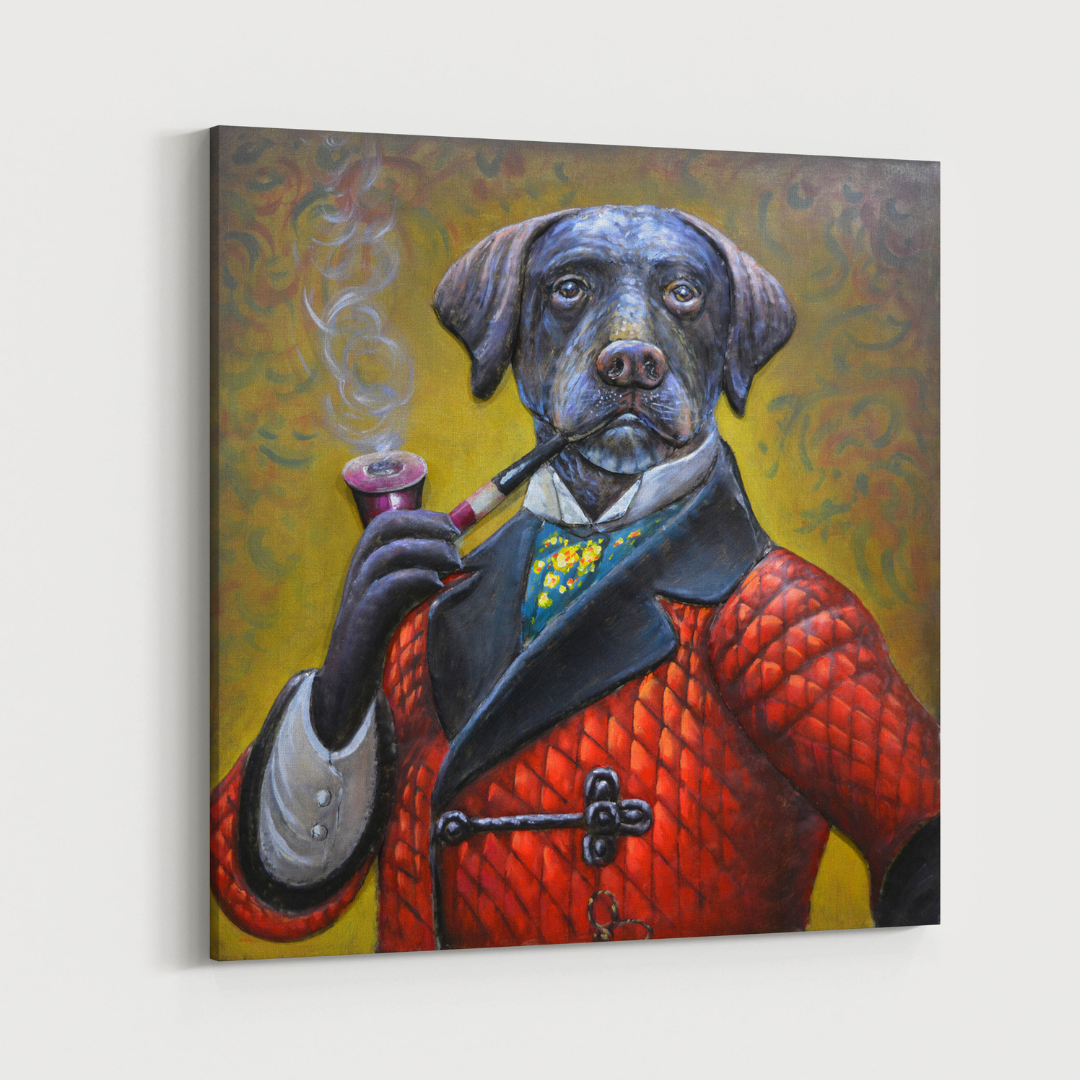 3D Schilderij Metaal - The red beret - 80x80cm