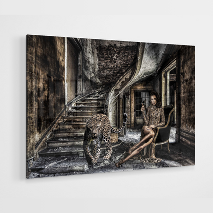 Glasschilderij – The Panther – 120x80cm