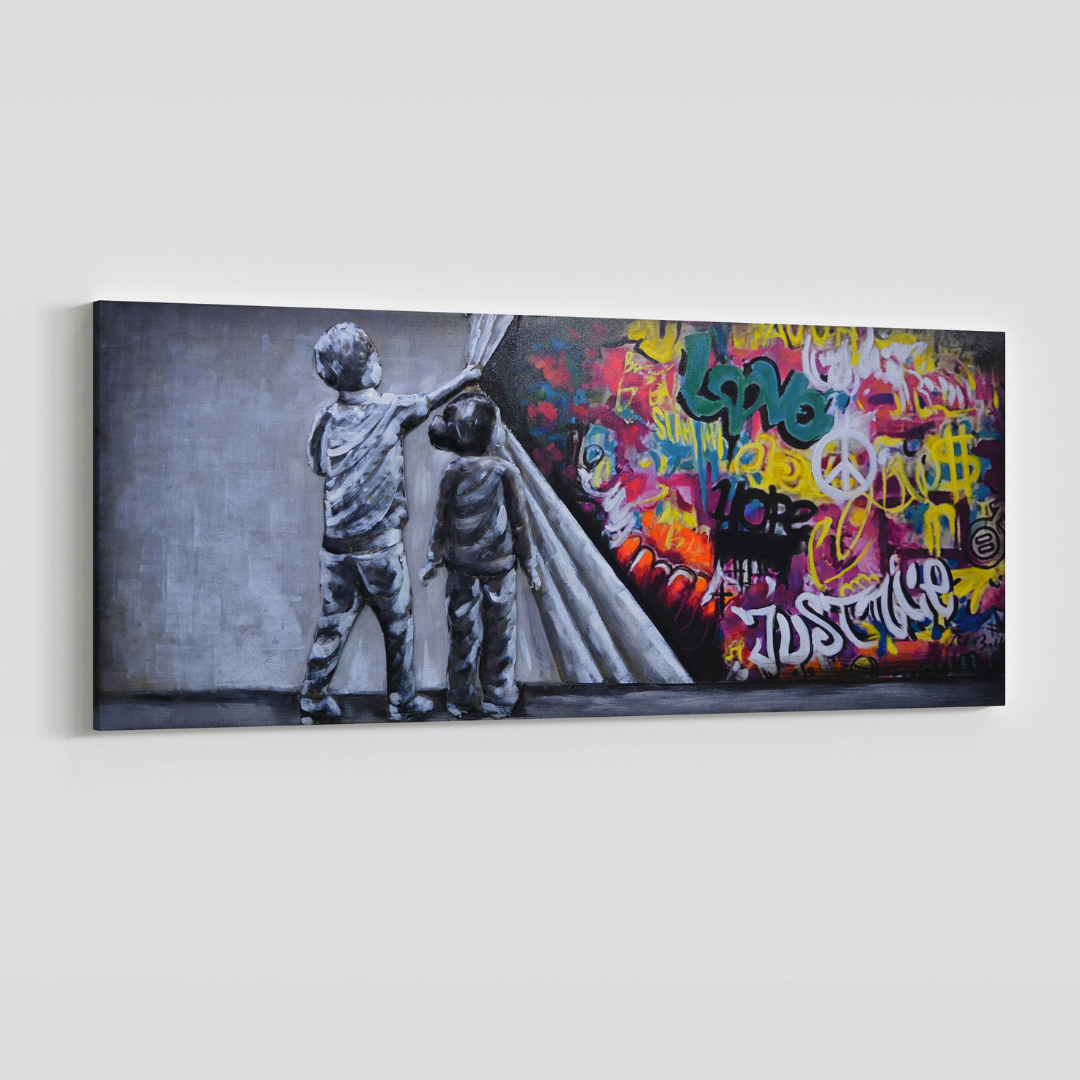 3D Schilderij Metaal - Street art – 60x150cm