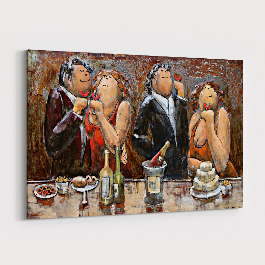 3D Schilderij Metaal - Party night – 120x80cm