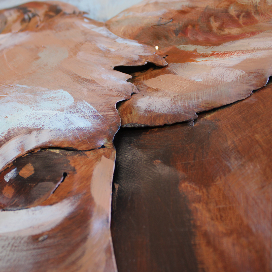 3D Schilderij Metaal - Connie the cow - 80x80cm