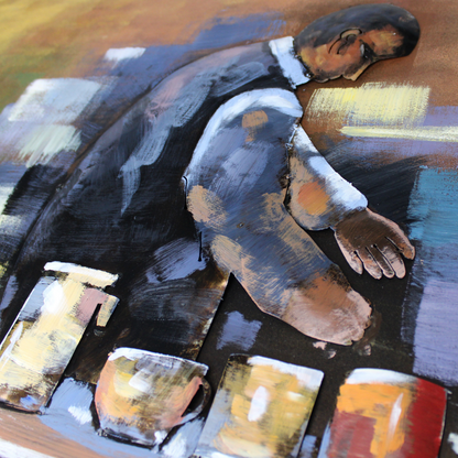 3D Schilderij Metaal - Barmannen – 60x150cm