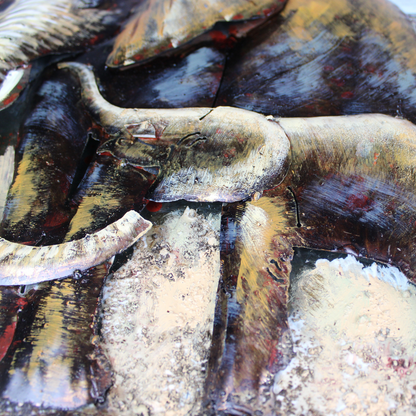 3D Schilderij Metaal - Elephant family – 120x80cm