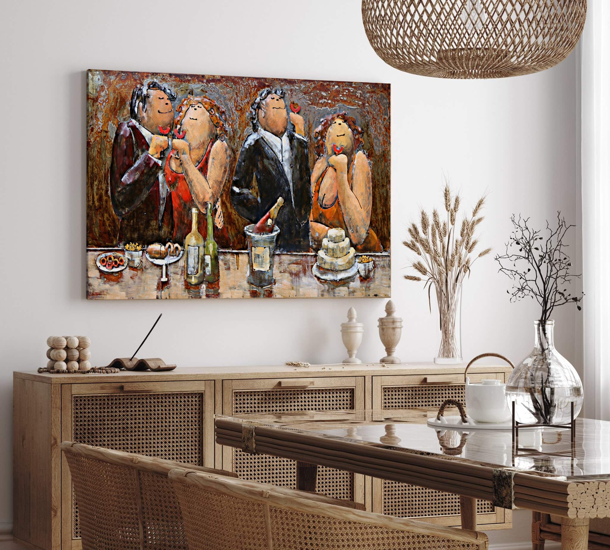 3D Schilderij Metaal - Party night – 120x80cm