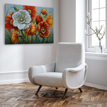 3D Schilderij Metaal - Flowers – 120x80cm