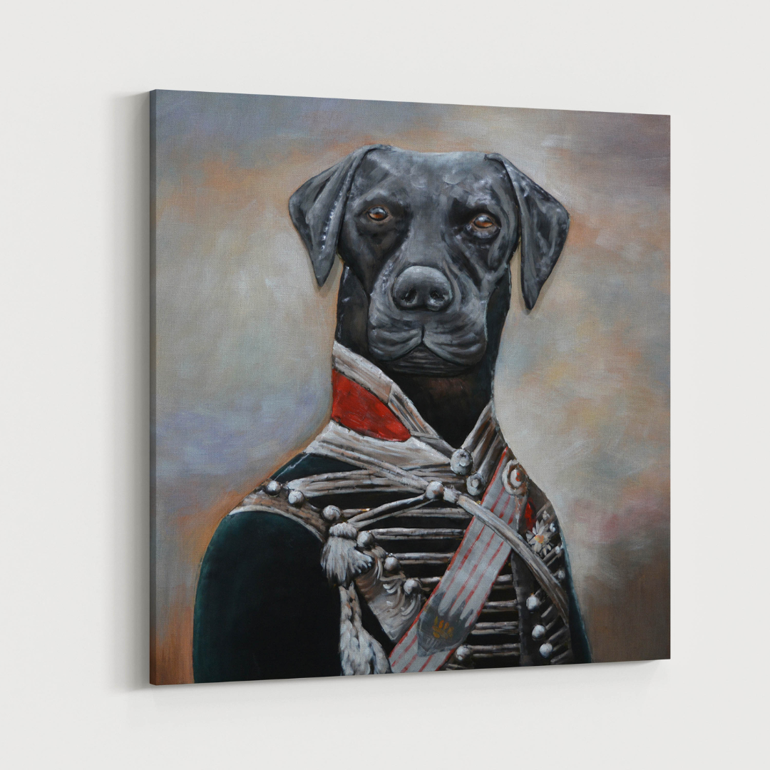 3D Schilderij Metaal - Sir deense dog - 80x80cm