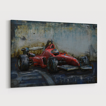 3D Schilderij Metaal - Race car - 40x60cm