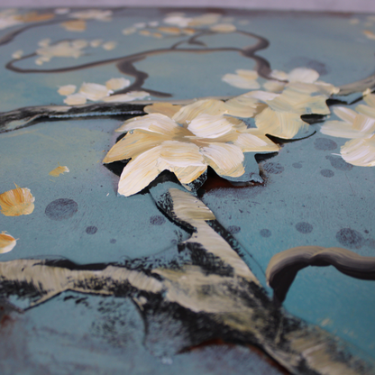 3D Schilderij Metaal - Almond branches – 100x100cm