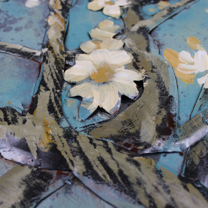 3D Schilderij Metaal - Almond branches – 100x100cm