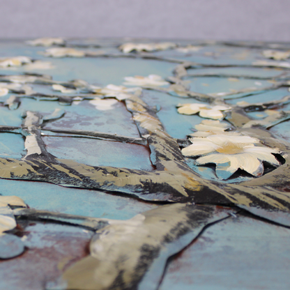 3D Schilderij Metaal - Almond branches – 100x100cm