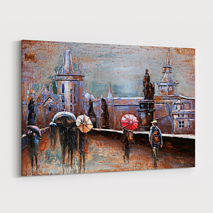 3D Schilderij Metaal - Bridge walk – 120x80cm