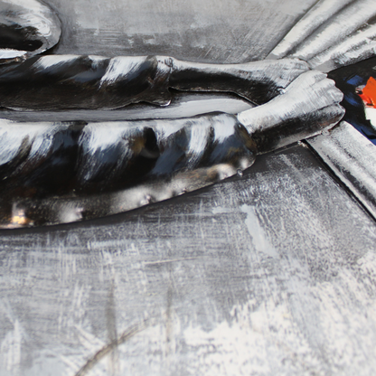 3D Schilderij Metaal - Bansky graffiti – 120x80cm
