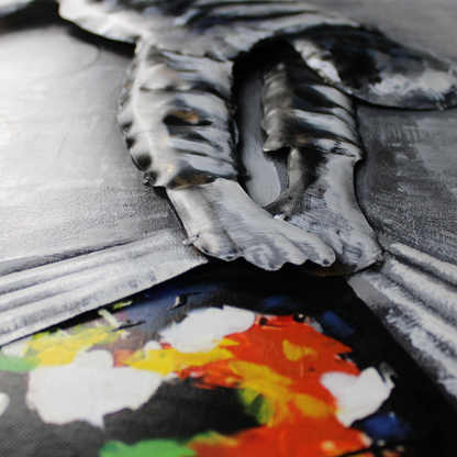 3D Schilderij Metaal - Bansky graffiti – 120x80cm