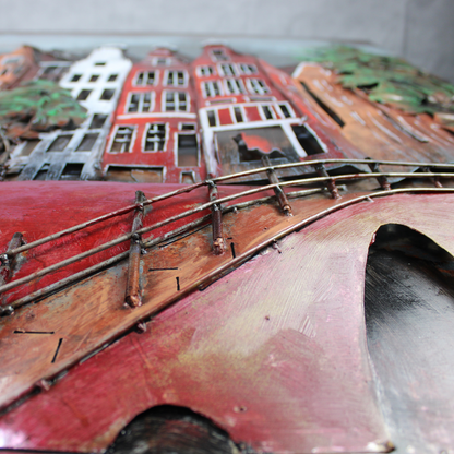 3D Schilderij Metaal - Amsterdam bridge - 100x100cm
