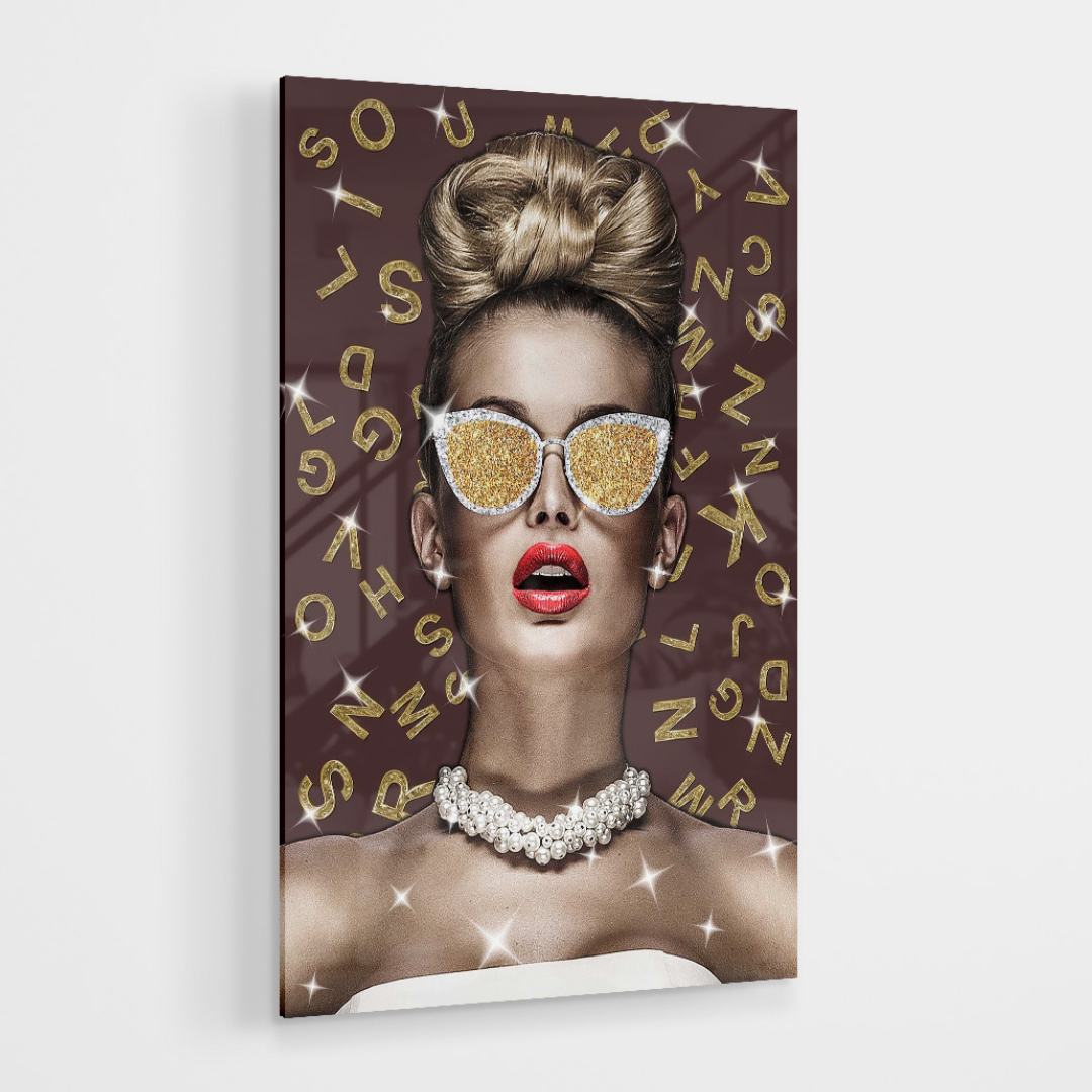 Glasschilderij – Fashionista – 80x120cm