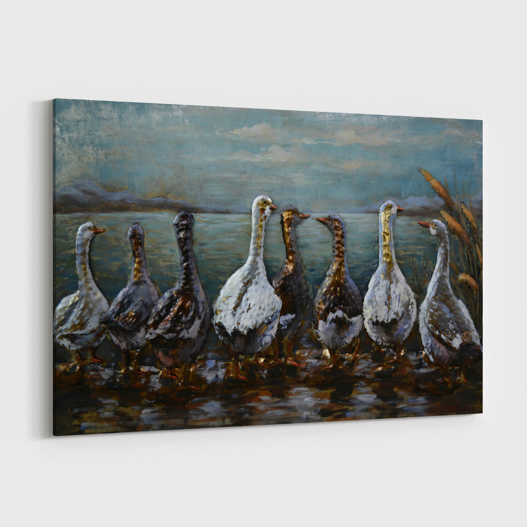 3D Schilderij Metaal - The goose – 120x80cm
