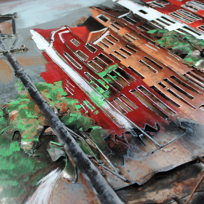 3D Schilderij Metaal - Amsterdam bridge - 100x100cm