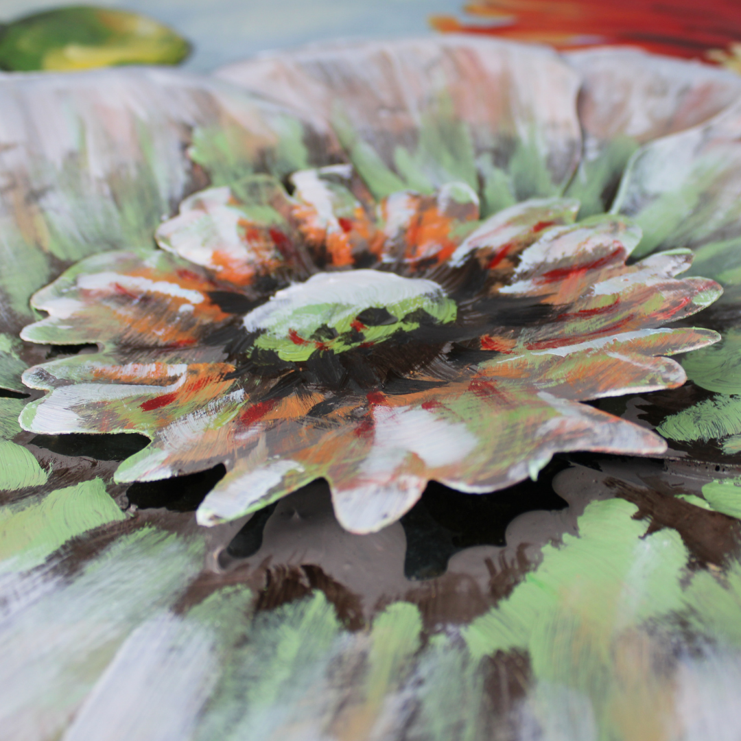 3D Schilderij Metaal - Flowers – 120x80cm