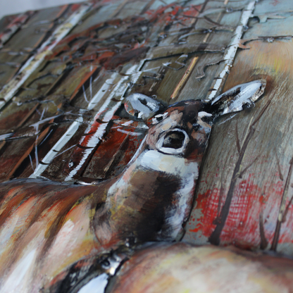 3D Schilderij Metaal - Herten – 120x80cm
