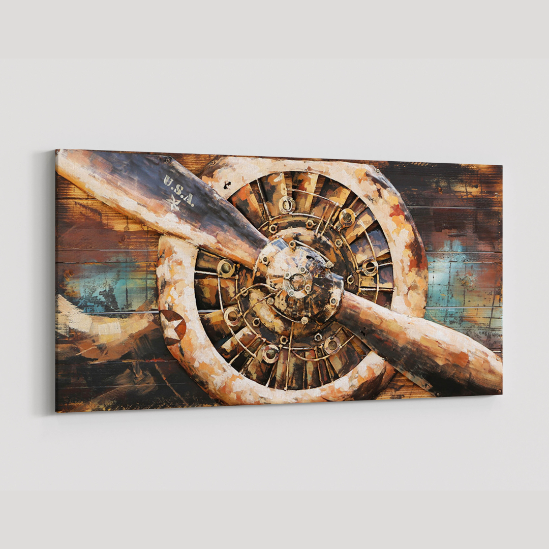 3D Schilderij Metaal - Propellor – 70x140cm