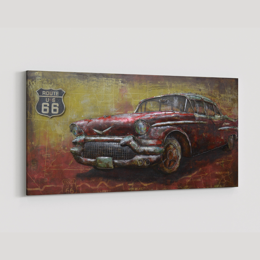 3D Schilderij Metaal - Chevrolet – 140x70cm