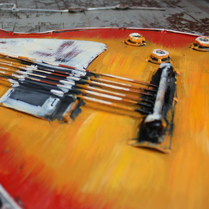 3D Schilderij Metaal - Gitaar – 120x80cm