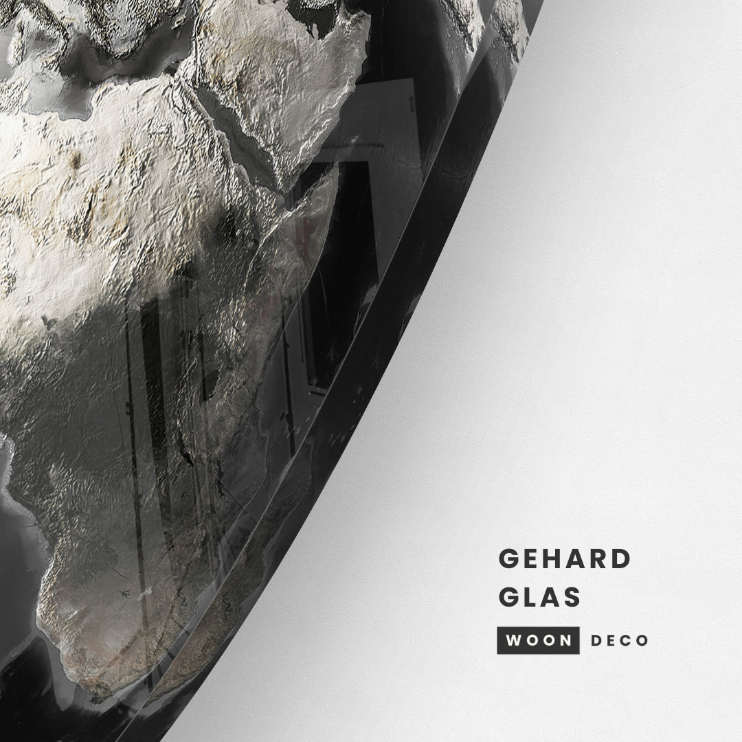 Glasschilderij - Black Earth - 100cm rond