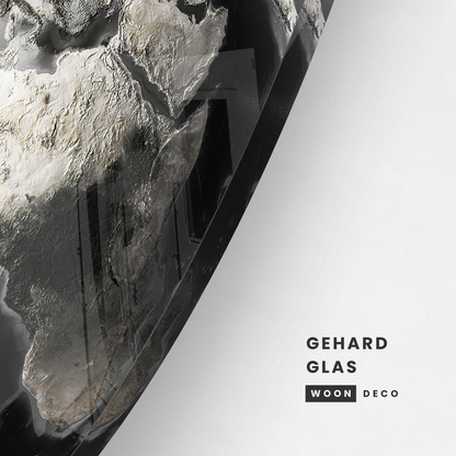 Glasschilderij - Black Earth - 100cm rond