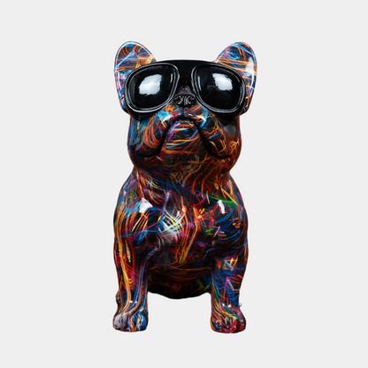 Bulldog met bril - Polystone beeldje