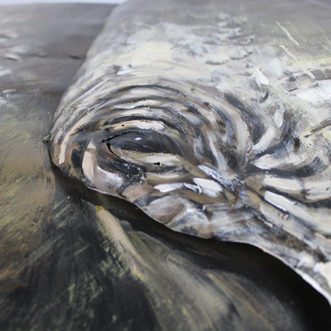 3D Schilderij Metaal - Big elephant – 100x100cm