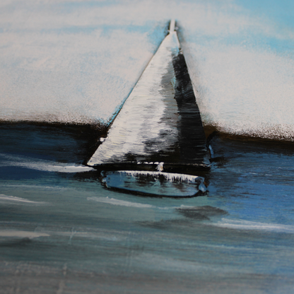3D Schilderij Metaal - Strandhuis – 100x100cm