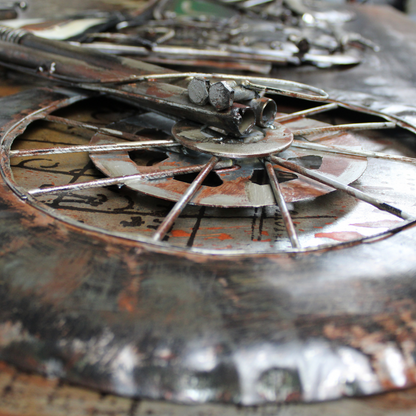 3D Schilderij Metaal - Iron motorbike – 120x80cm