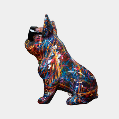 Bulldog met bril - Polystone beeldje
