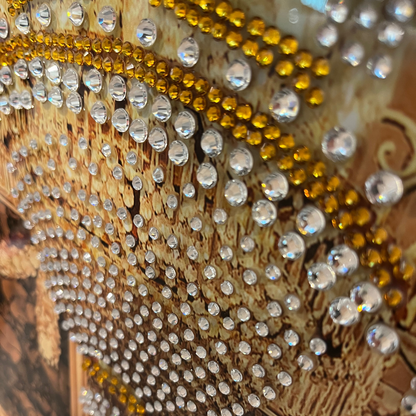 Strass Glasschilderij - Gangsters Reunited Gold - 80x160cm