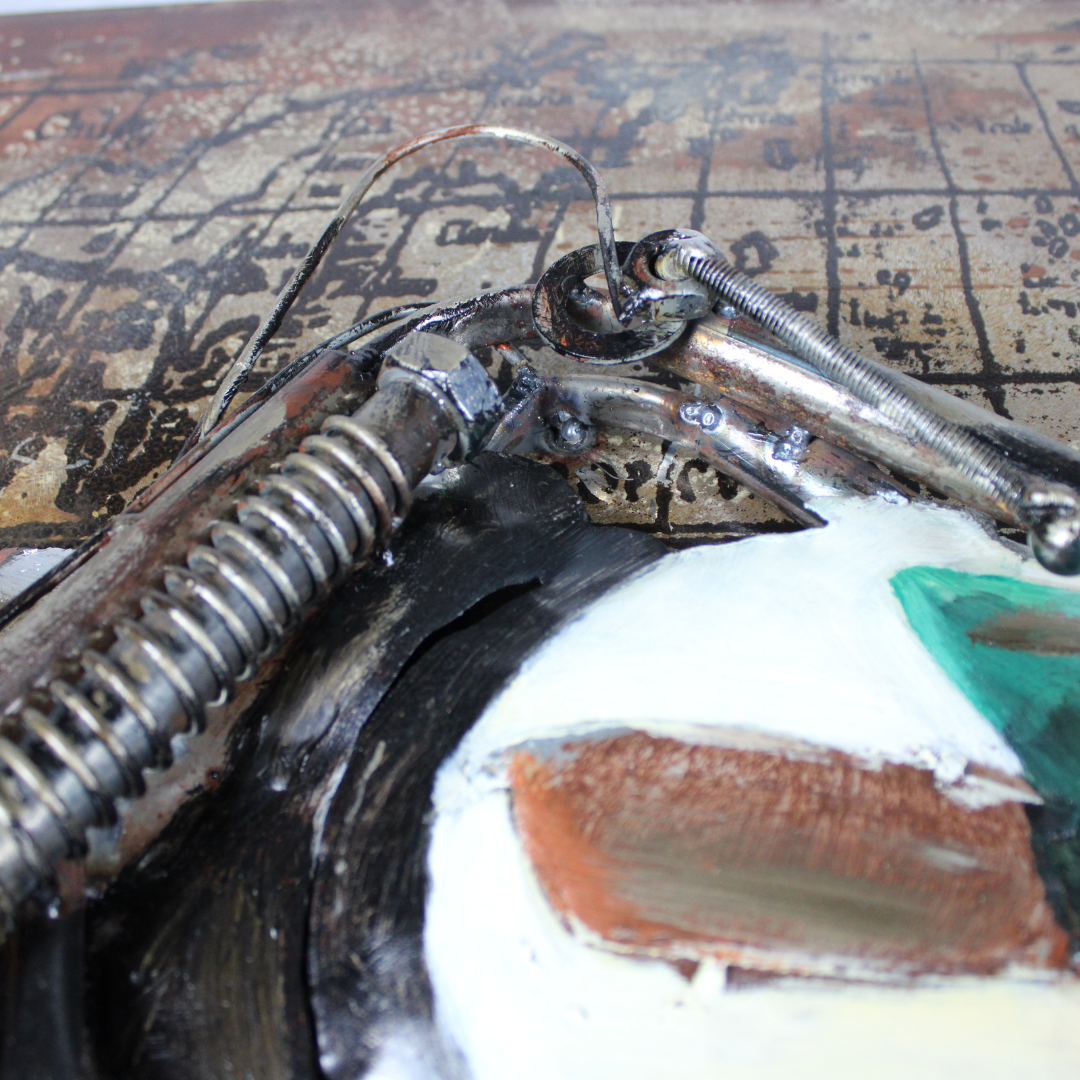 3D Schilderij Metaal - Iron motorbike – 120x80cm