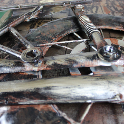 3D Schilderij Metaal - Iron motorbike – 120x80cm
