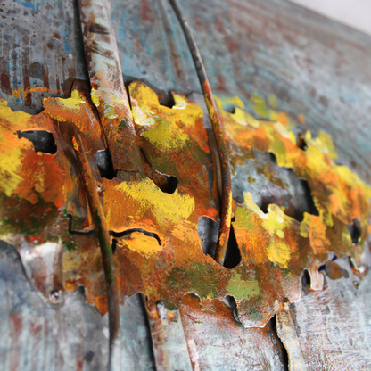 3D Schilderij Metaal - Herten in het bos – 120x80cm